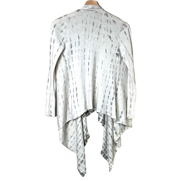 EILEEN FISHER Baby Alpaca Silk Blend Tie Dye Waterfall Front Cropped Cardigan S - Picture 4 of 8